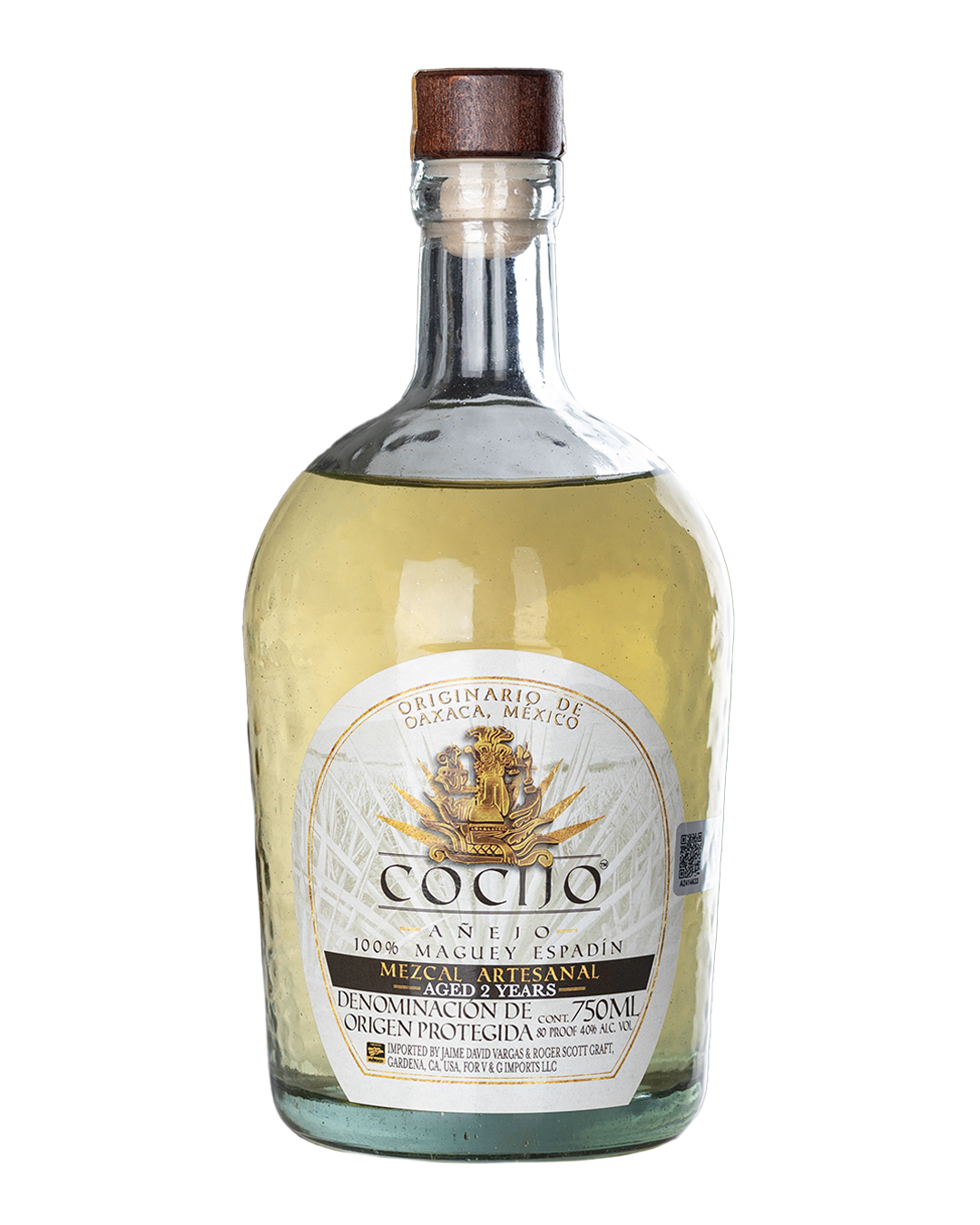Cocijo Mezcal Artesanal Anejo Aged 2 Years.