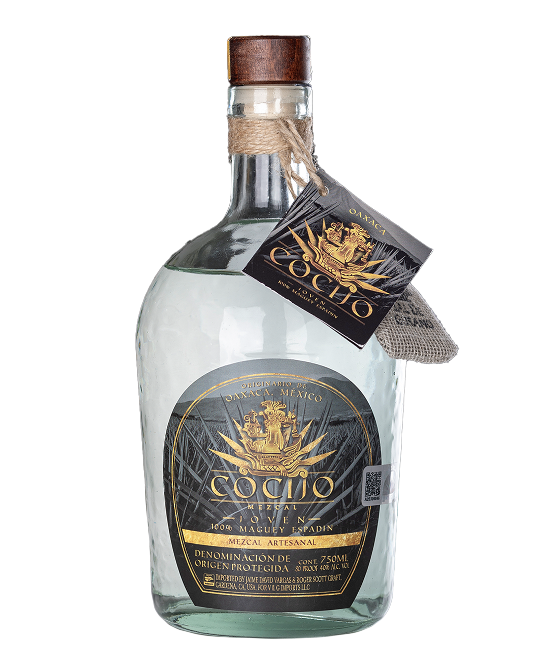 Cocijo Mezcal Artesanal Joven 100% Maguey Espadin.